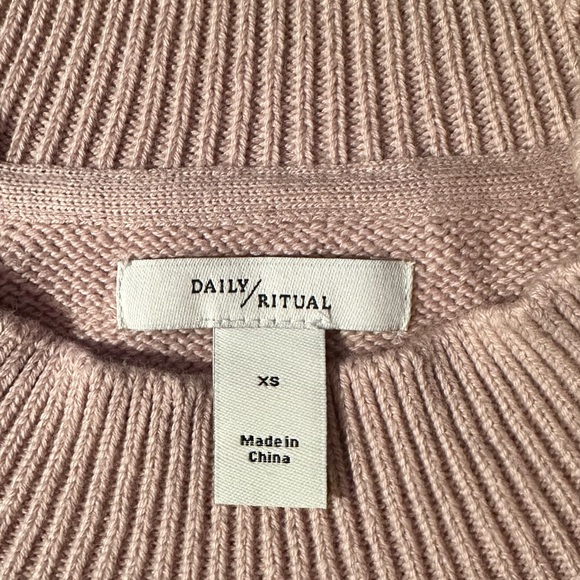 DAILY RITUAL ANTHROPOLOGY BRAND SIZE XS LIGHT PINK SWEATER!! NWT!! #36 - Picture 4 of 4